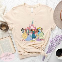 disney princess shirt, disney castle shirt, birthday girl shirt, vintage disney shirt, cinderella, belle, ariel, disneyl