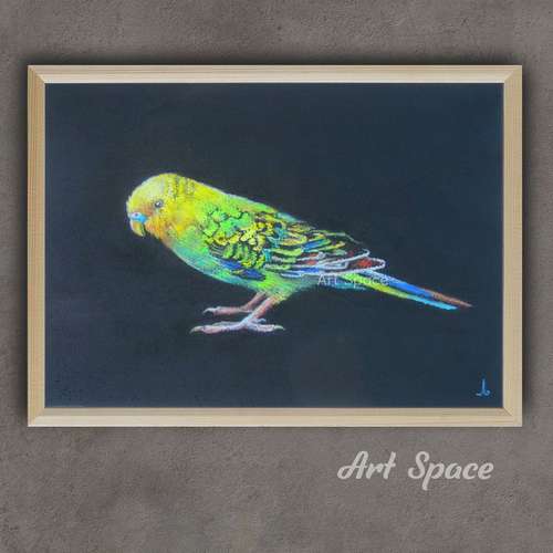 Original Painting "Bright Parrot" Psittacidae Framed Painting Office Decoration Housewarming Gift Hallway Decor, athlete