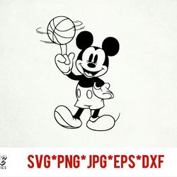 basketball mickey instant download digital file svg, png, eps, jpg, and dxf clip art for cricut