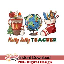 holly jolly teacher sublimation