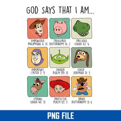 god says that i am toy story png, toy story png, disney png digital file