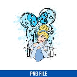 cinderella minnie bow ears png, cinderella princess png, minnie mouse png, disney png digital file
