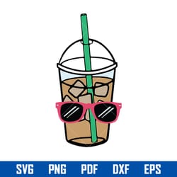 coffee cups with sunglasses svg, coffee svg, png pdf dxf eps digital file