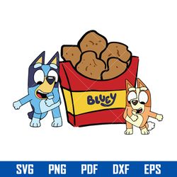 bluey and bingo chicken nugs svg, chicken nugs svg, bluey and bingo svg digital file