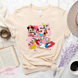 disney valentine shirt, mickey and friend valentine shirt, valentine's day shirt, retro disney shirt, disney couple shir