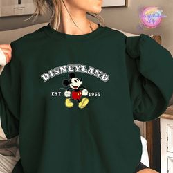 disneyland 1955, disneyland sweatshirt, mickey mouse sweatshirt, vintage disney shirt, disney vacation shirt, disneyland