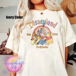 disneyland est 1955 california comfort colors shirt, retro winnie the pooh shirt, pooh and friends shirt, disneyland fam