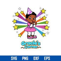 baby gracie's girl birthday svg, gracie's corner party svg, gracie's corner birthday svg, png eps dxf digital file