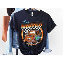 retro 90s tow mater checkerboard racing shirt / disney cars t-shirt / magic kingdom park / walt disney world shirt / dis