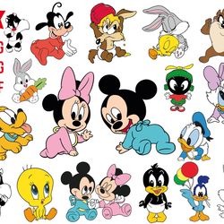 Disney Babies svg, Looney Tunes Babies svg, mickey baby svg png