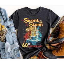 retro sword in the stone 60th anniversary 60 years 1963 2023 shirt / walt disney world t-shirt / disneyland family trip