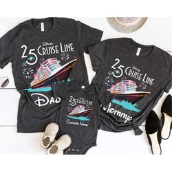personalized disney cruise line 25th silver anniversary shirt / disney cruising trip t-shirt / custom disney family dadd