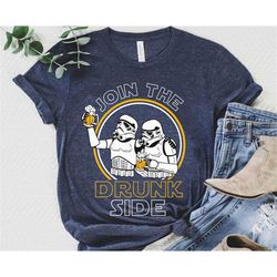 retro stormtrooper join to the drunk side shirt / funny star wars drinking beer tee / disneyland galaxy's edge trip / st