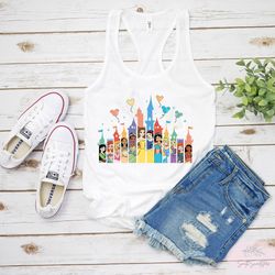 disney princess tank, princesses tank top, princess castle tank, disney tank tops, princess cinderella tank top, disney