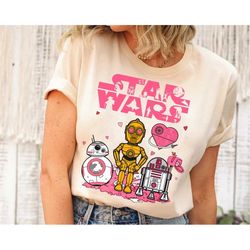 star wars droid r2-d2 bb8 c-3p0 valentine shirt / disney star wars valentine's day tee / disneyland galaxy's edge couple