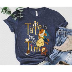 beauty and the beast tale as old as time shirt / belle lumire cogsworth mrs. potts chip t-shirt / walt disney world / di