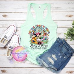epcot tank top, let the magic blossom tank, epcot flower and garden shirt, epcot tank top, floral epcot shirt, disneylan
