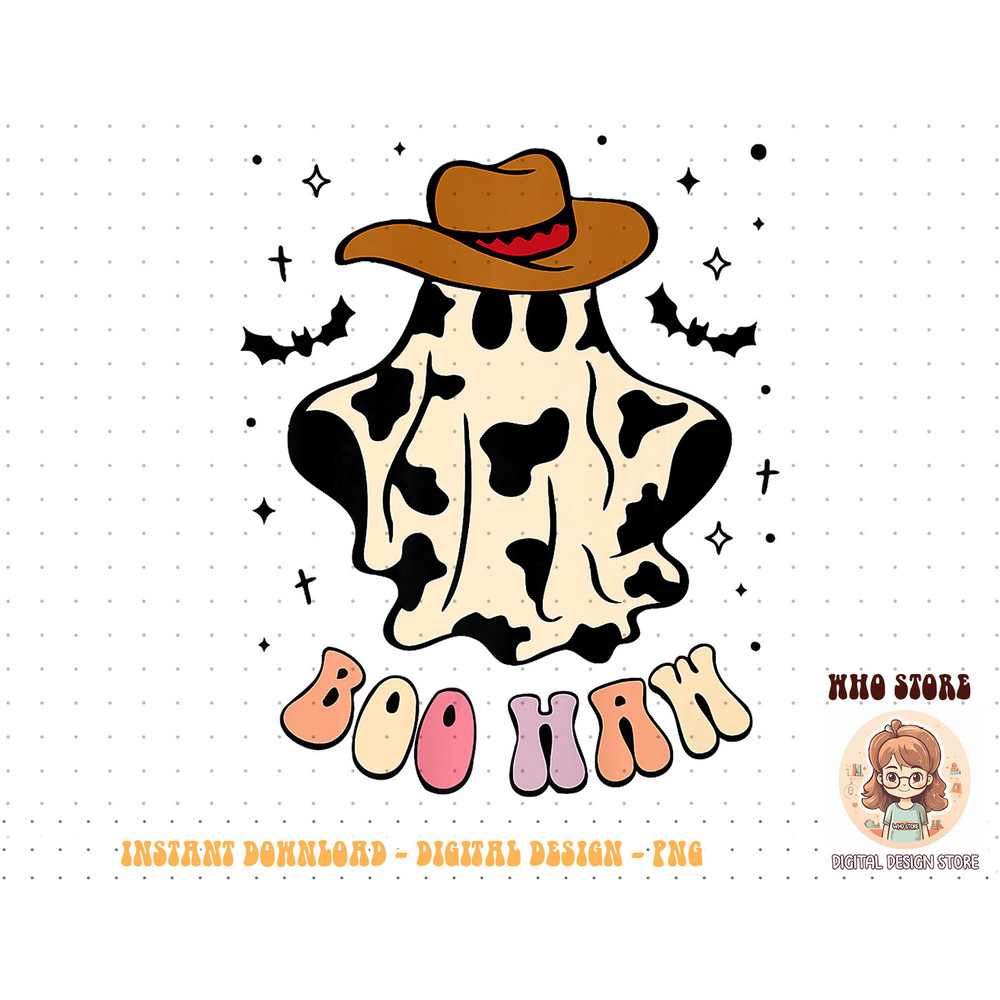 Boo haw ghost western cowboy cowgirl funny Halloween Premium T-Shirt copy.jpg
