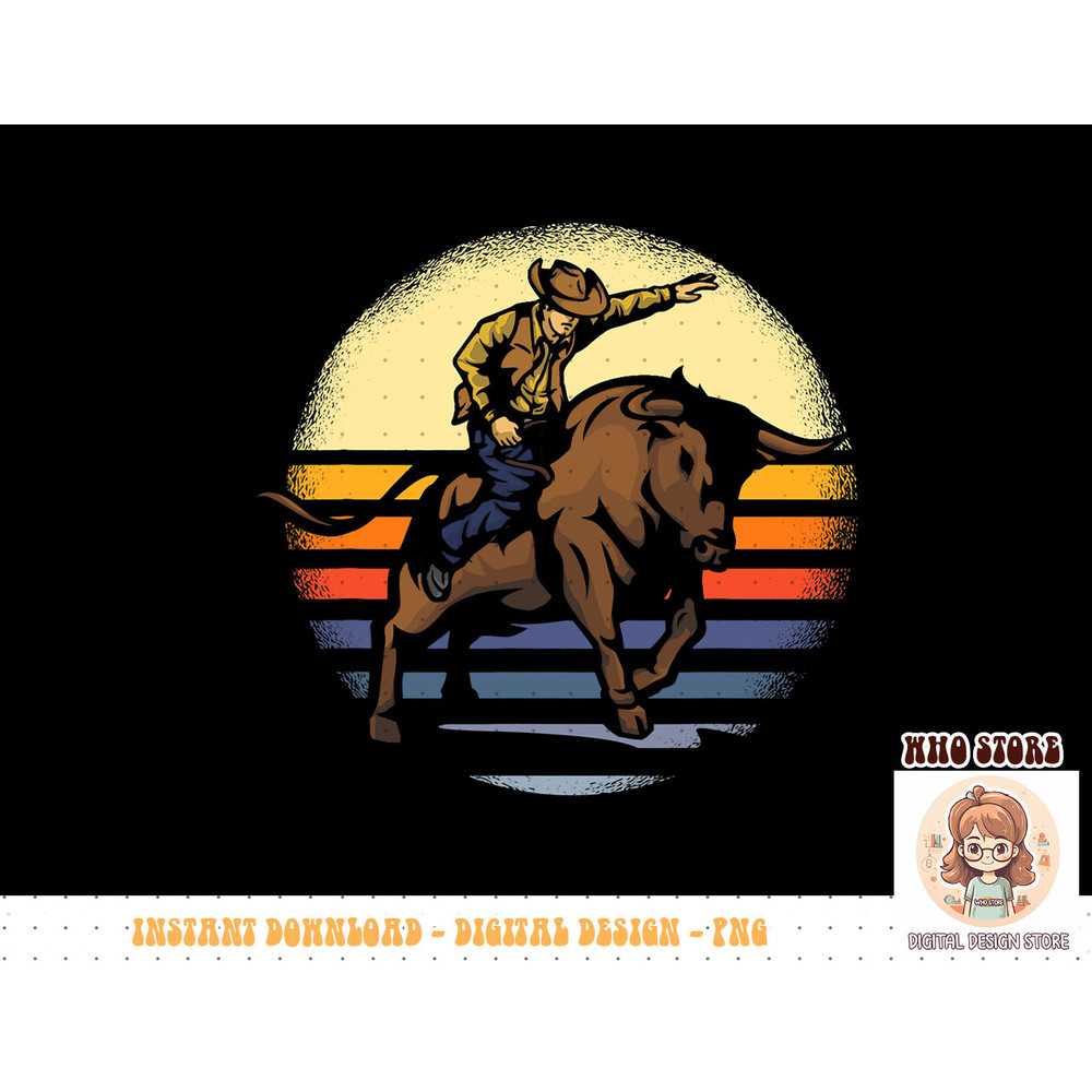 Bull Riding Rodeo Rider Cowboy Western Vintage Retro Gift T-Shirt copy.jpg