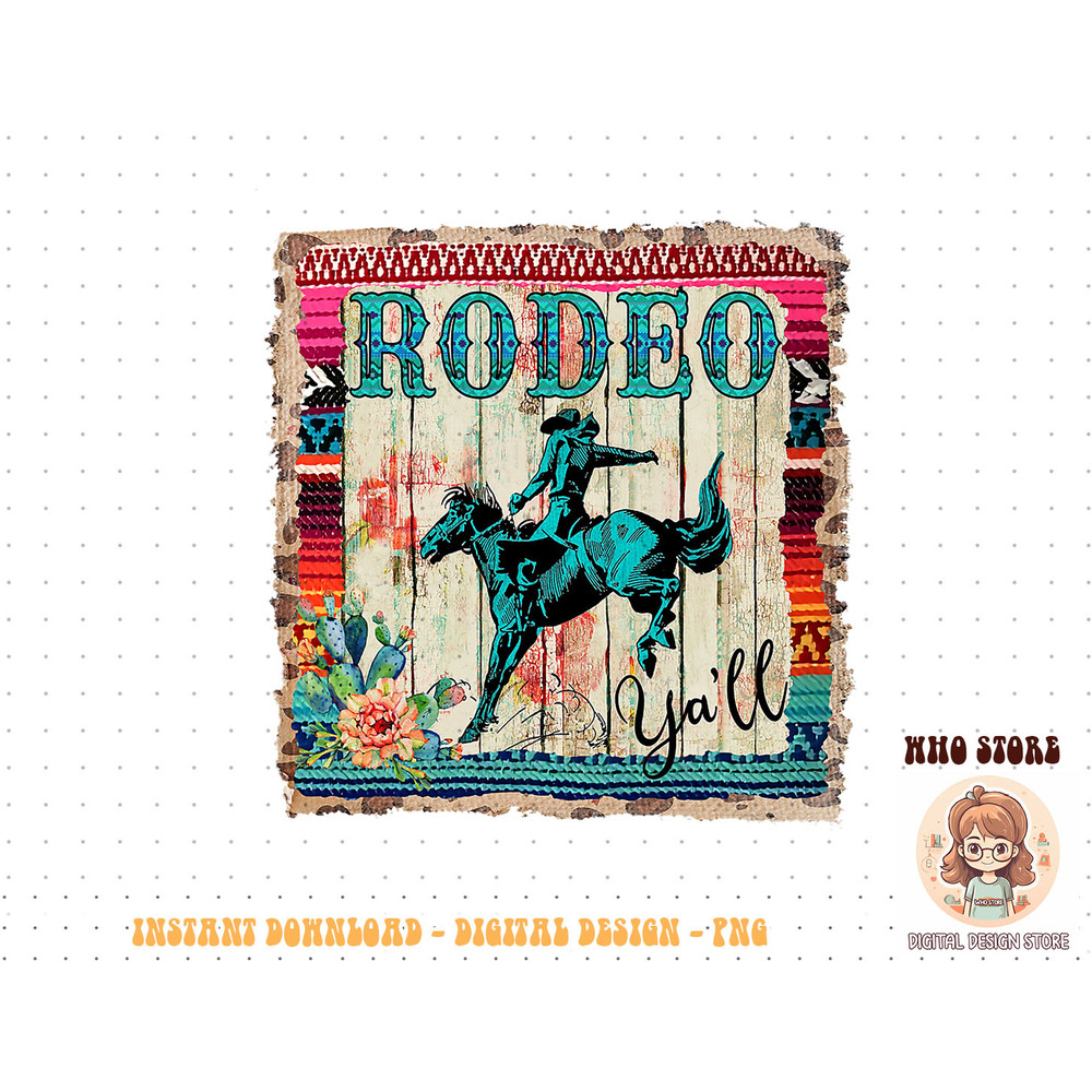 Cactus Serape Western Cowgirl Barrel Racing Rodeo Horse Girl T-Shirt copy.jpg