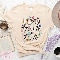 happiest teacher on earth disney shirt, disney teacher shirt, disney shirt, disney back to school shirt, disney trip shi