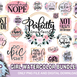 41 files girl watercolor bundle png, girl watercolor bundle