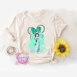 jasmine shirt, princess jasmine shirt, disney princess minnie ears shirt, disney birthday girl shirt, princess birthday,