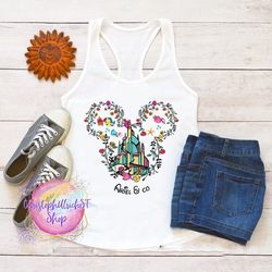 little mermaid tank, ariel tank, ariel womens tank, princess tank, princess tank top, castle tank, mickey flower tank