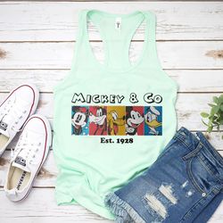 mickey & co est 1928 tank, 1928 mickey tank, mickey and friend tank, vintage disney tank, disneyworld tank, disney trip