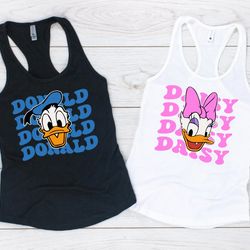 mickey and friends tank, donald duck tank top, daisy duck tank top, disney couple tank, disney character tank, disney ma