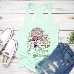minnie and daisy epcot tank, disney epcot tank, disney world tank, let the magic blossom, disneyland tank, disney family