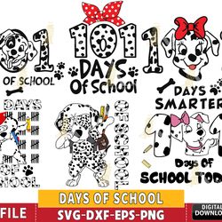 101 days of school dalmatian dog svg, 101 days smarter, 101 days of school svg bundle