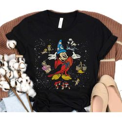 Sorcerer Mickey Mouse Pegasus Mushroom Broom Hippo Shirt / Fantasmic Disneyland Tee / Walt Disney's Fantasia T-shirt / H