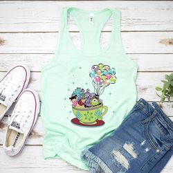 monster inc tank top, monsters tank top, disney balloon tank, disney teacup tank, mike wazowski tank top, monster inc sh