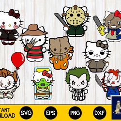 150 file hello kitty halloween bundle svg