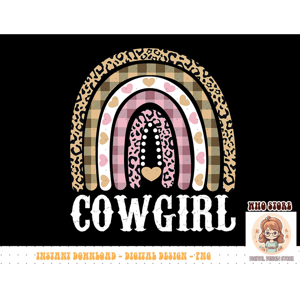 Cowgirl Outfit Women Cowboy Rainbow Leopard Western Cow Girl T-Shirt copy.jpg