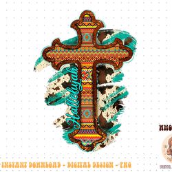 cowhide turquoise western aztec cross christian hallelujah png