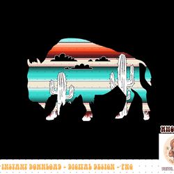 funny bison desert cactus serape western png