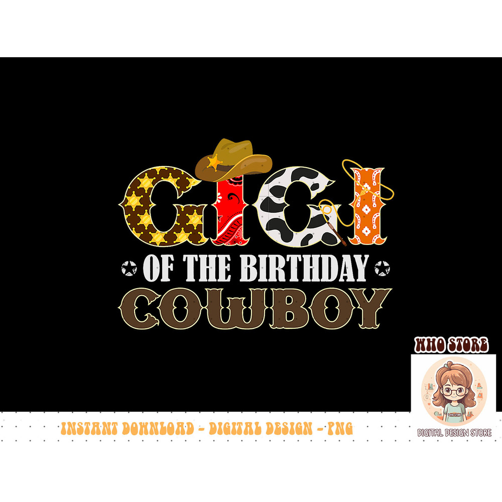 Gigi 1st First Birthday Cowboy Western Rodeo Matching Family T-Shirt copy.jpg