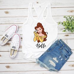 princess belle tank, belle tank top, disney princess tank, disney princess shirt, belle princess shirt, disney tank top,