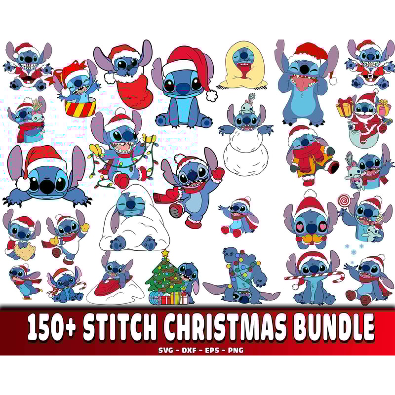 150+ Stitch christmas bundle png.jpg