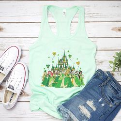 princess st. patrick's day tank, disney st. patrick's tank, disney princess tank, cinderella tank, mickey balloons tank,