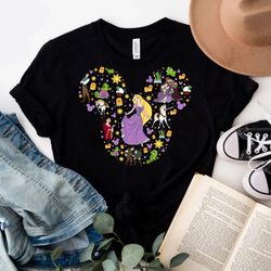 rapunzel shirt, rapunzel princess shirt, disney rapunzel shirt, princess collage shirt, disney princess shirt, mickey ea