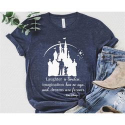 walt and mickey partner disney castle shirt / laughter is timeless dreams are forever t-shirt / disney world tee / disne