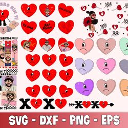 270 file bad bunny valentine svg bundle , valentine day svg bundle