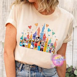 retro mickey minnie shirt, vintage disneyworld shirt, mickey and friends shirt, disney character shirt, disney castle sh