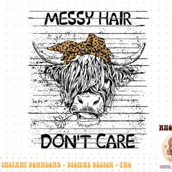 highland cow leopard bandana messy hair don't care western png