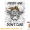 Highland Cow Leopard Bandana Messy Hair Don't Care Western T-Shirt copy.jpg