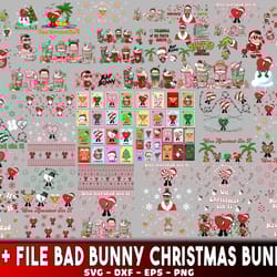 435 file bad bunny christmas bundle svg