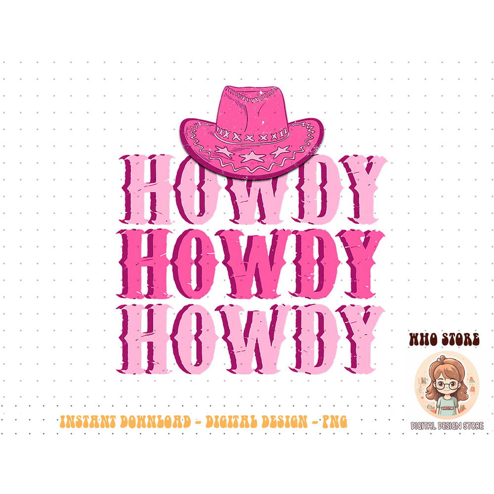 Howdy Rodeo Pink Cowgirls Hat T-Shirt copy.jpg